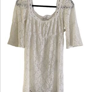 Laundry BY DESIGN. WHITE LACE DRESS/COVERUP. CUTOUT. SIZE:SP